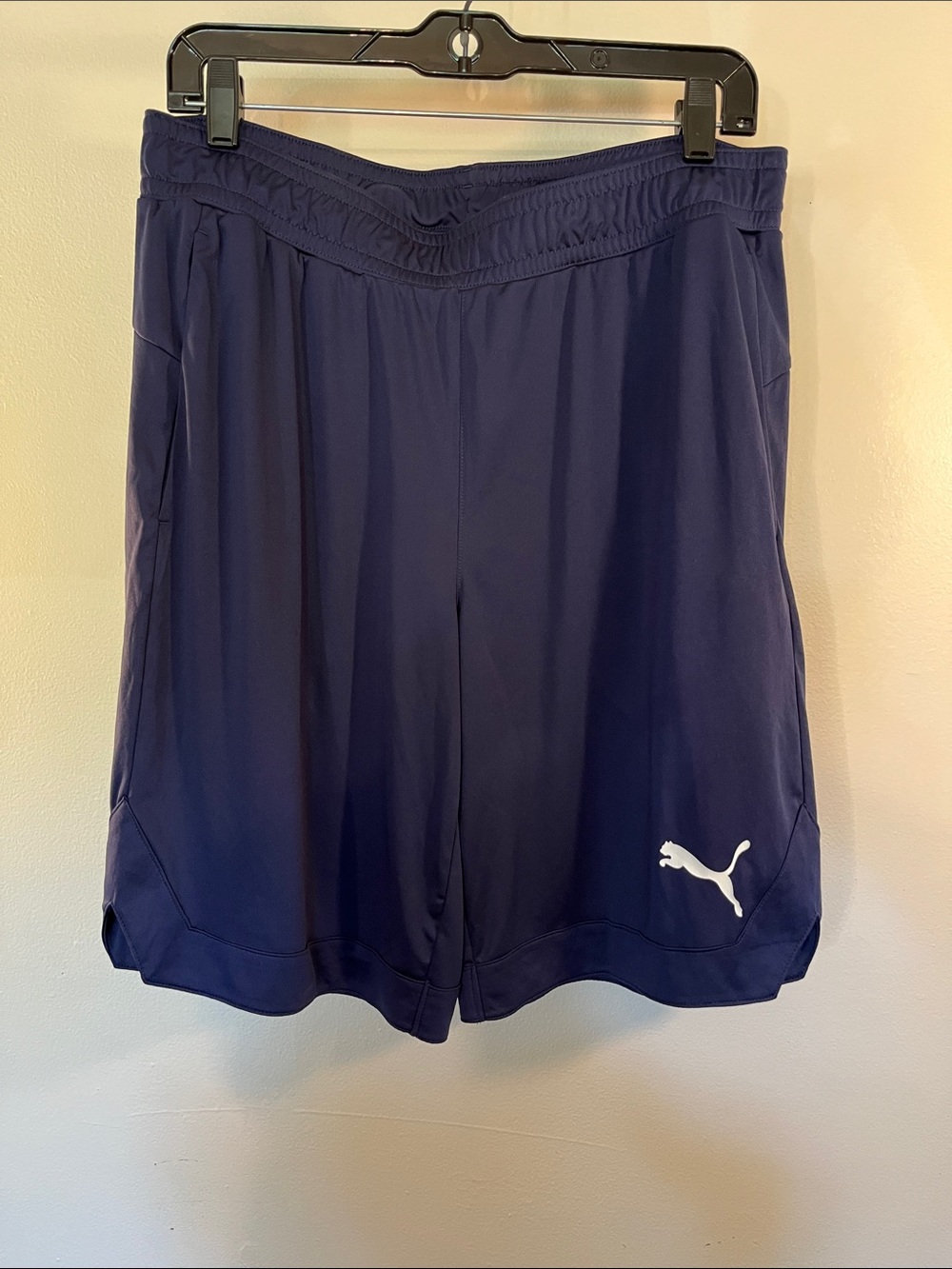 Puma Navy Athletic Men's Shorts with White Puma Logo